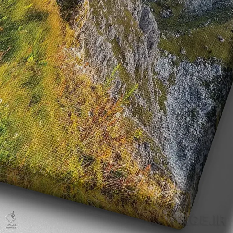 تابلو دکوراتیو ایتالیا، آلپ، دولومیت ها III اثر میکولاج گوسپودرک - نمای نزدیک بافت بوم