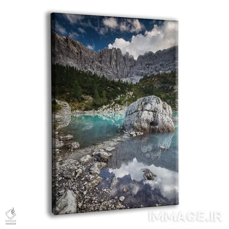 تابلو دکوراتیو ایتالیا، آلپ، دولومیت ها، کوه ها، دریاچه سوراپیس II اثر میکولاج گوسپودرک - نمای پرسپکتیو محصول