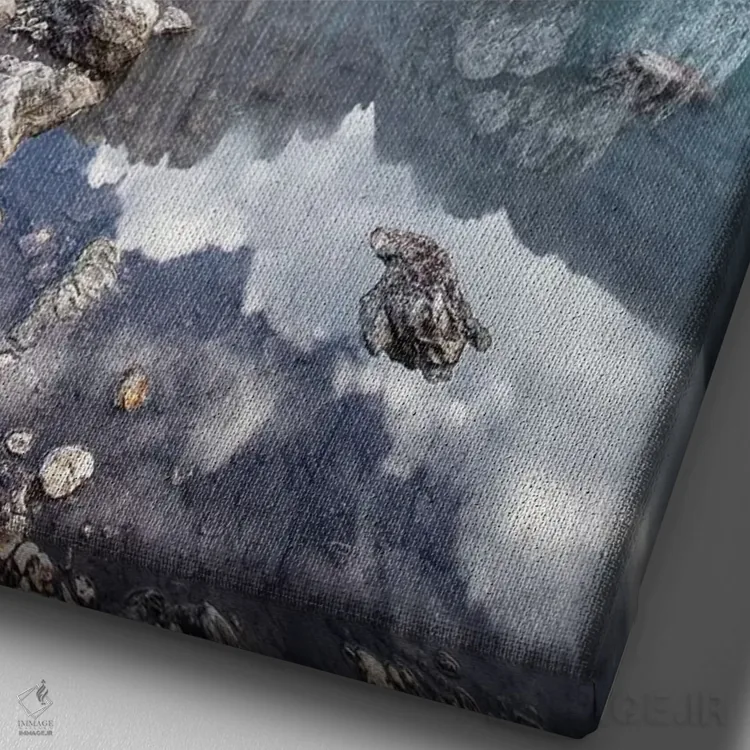 تابلو دکوراتیو ایتالیا، آلپ، دولومیت ها، کوه ها، دریاچه سوراپیس II اثر میکولاج گوسپودرک - نمای نزدیک بافت بوم