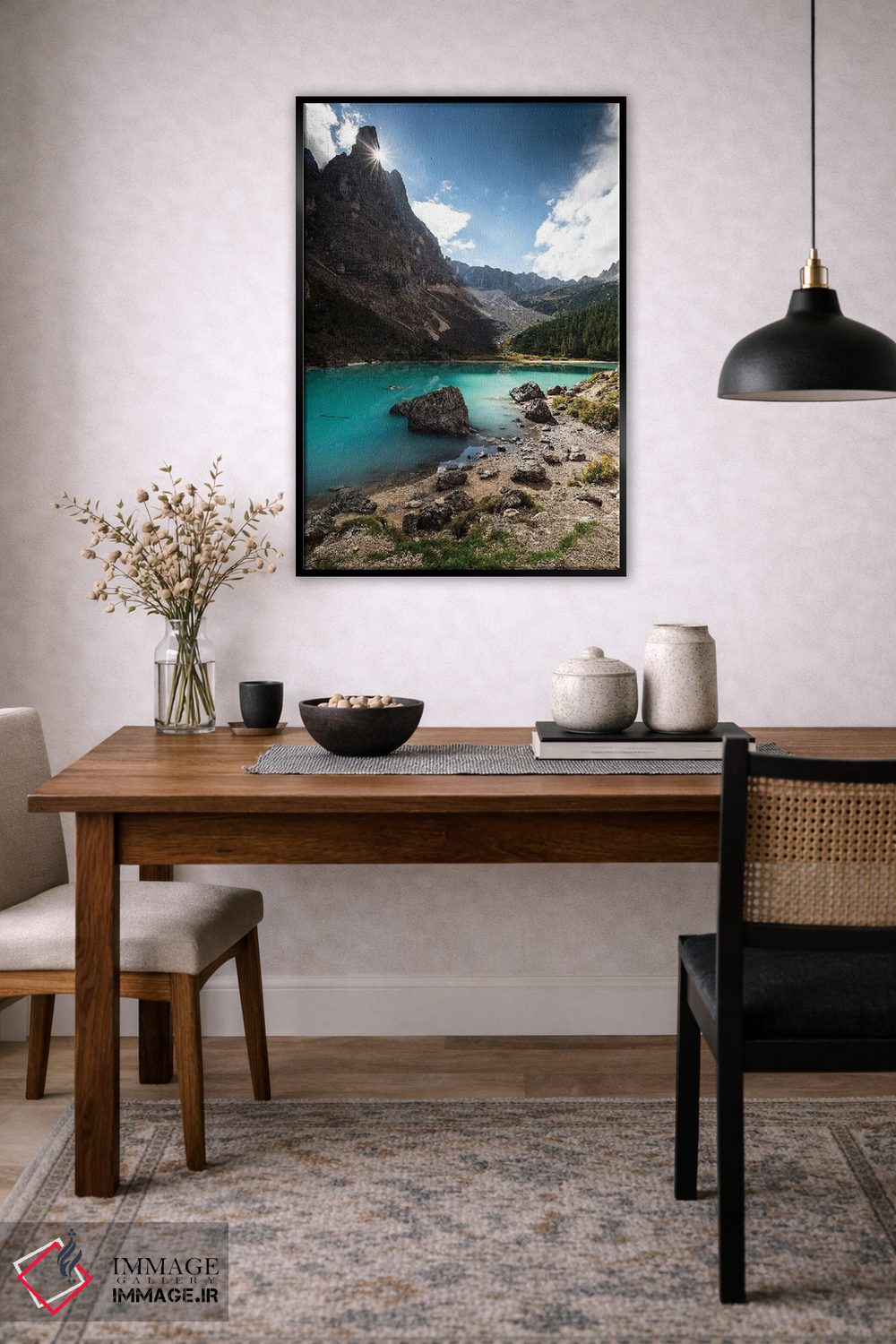 تابلو دکوراتیو ایتالیا، آلپ، دولومیت ها، کوه ها، دریاچه سوراپیس I اثر میکولاج گوسپودرک - D6B