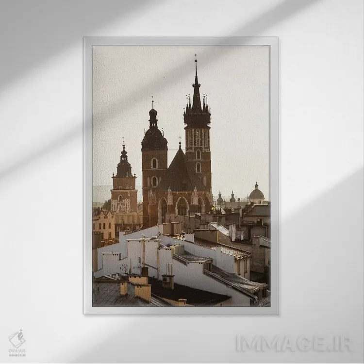 تابلو دکوراتیو لهستان، لهستان کوچک، کراکوف اثر میکولاج گوسپودرک - نمای قابدار سفید