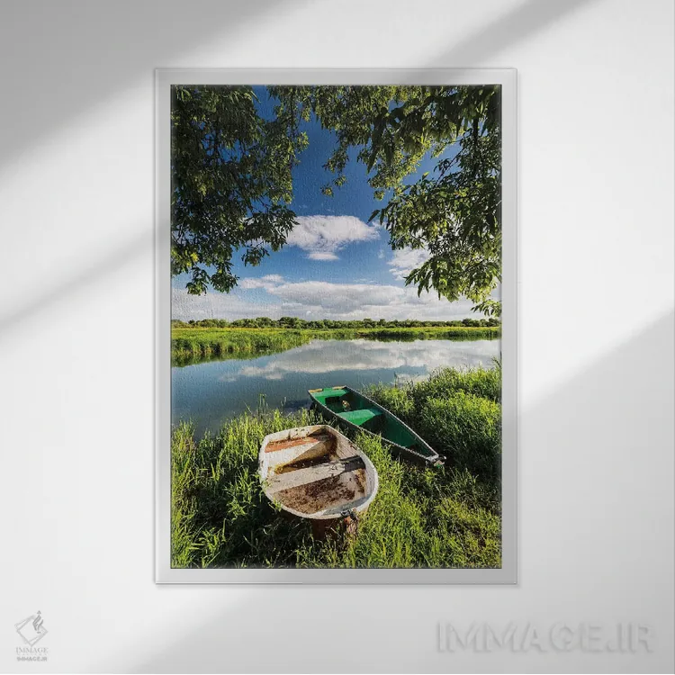 تابلو دکوراتیو لهستان، استان مازووی، رود بوگ III اثر میکولاج گوسپودرک - نمای قابدار سفید