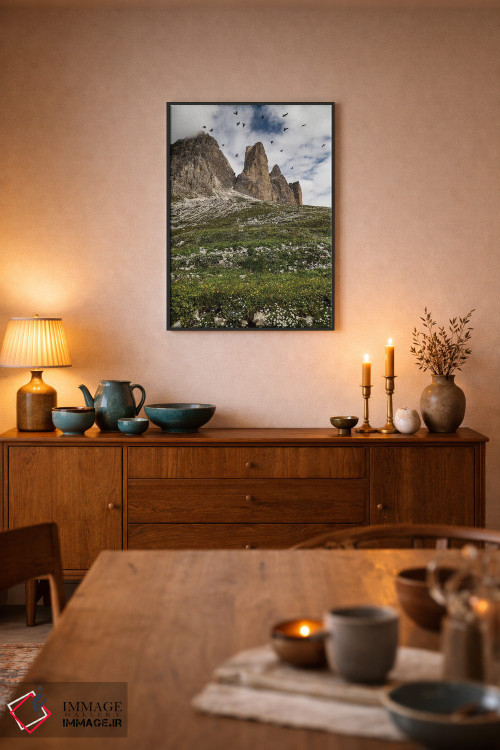 تابلو دکوراتیو ایتالیا، آلپ، دولومیت ها، کوه ها، تری چی مه دی لاواردو… اثر میکولاج گوسپودرک - D6B