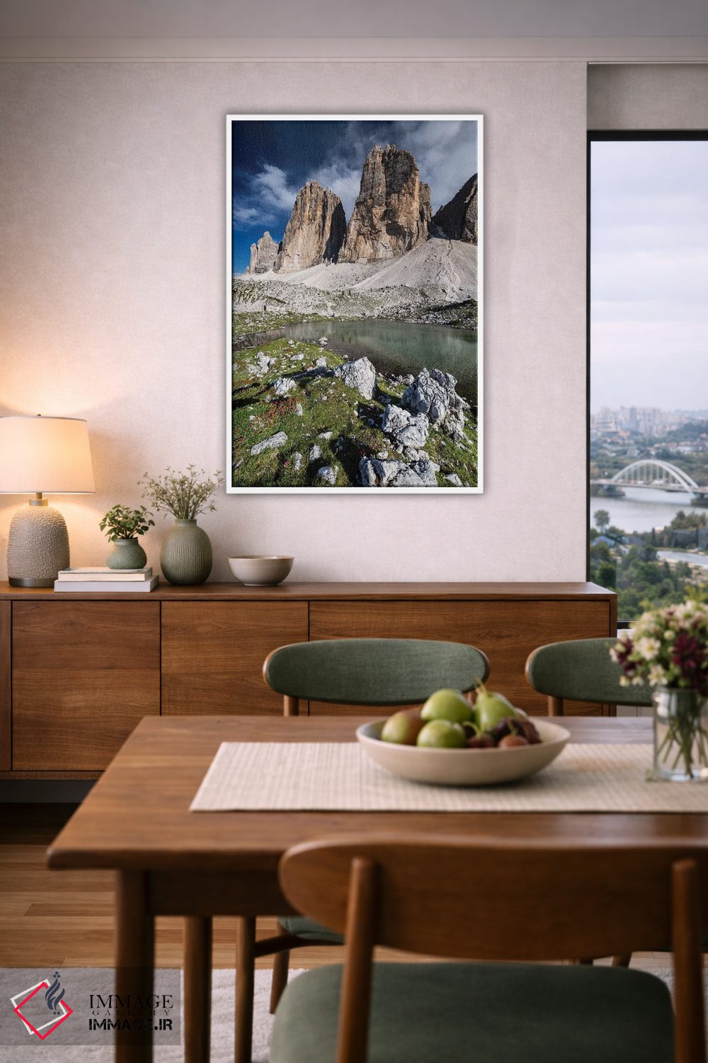 تابلو دکوراتیو ایتالیا، آلپ، دولومیت ها، کوه ها، تری چی مه دی لاواردو… اثر میکولاج گوسپودرک - D5W