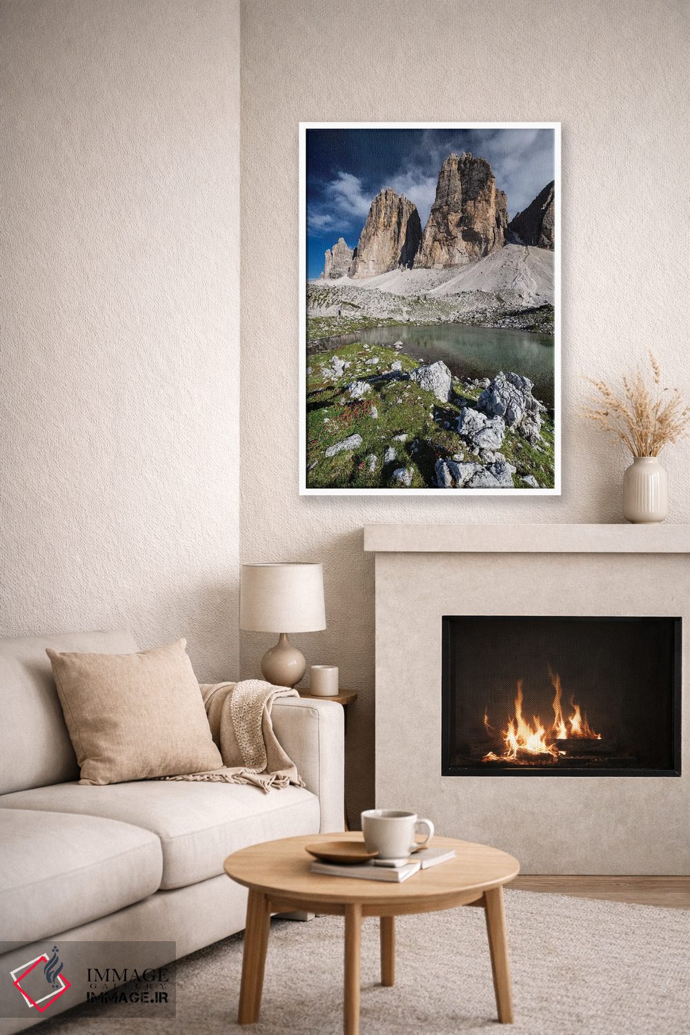 تابلو دکوراتیو ایتالیا، آلپ، دولومیت ها، کوه ها، تری چی مه دی لاواردو… اثر میکولاج گوسپودرک - D6W