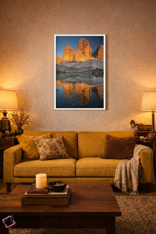 تابلو دکوراتیو ایتالیا، آلپ، دولومیت ها، کوه ها، تری چی مه دی لاواردو… اثر میکولاج گوسپودرک - D1W