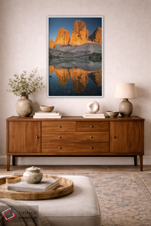 تابلو دکوراتیو ایتالیا، آلپ، دولومیت ها، کوه ها، تری چی مه دی لاواردو… اثر میکولاج گوسپودرک - D2W