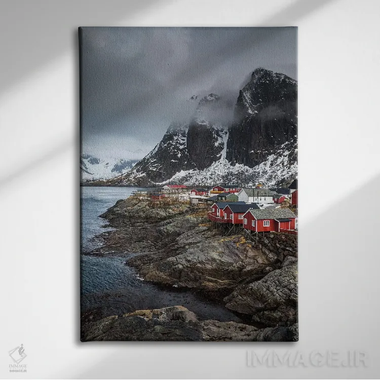 تابلو دکوراتیو نروژ، لوفوتن، هامنی اثر میکولاج گوسپودرک - نمای روبهرو روی دیوار