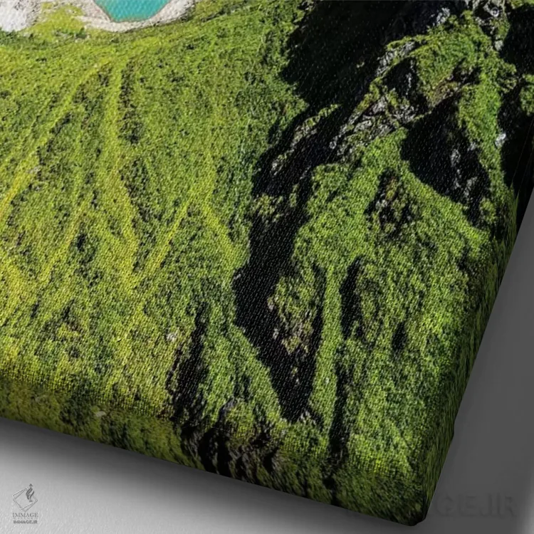 تابلو دکوراتیو اتریش، آلپ، کاپرون، دریاچه سد موسربودن اثر میکولاج گوسپودرک - نمای نزدیک بافت بوم