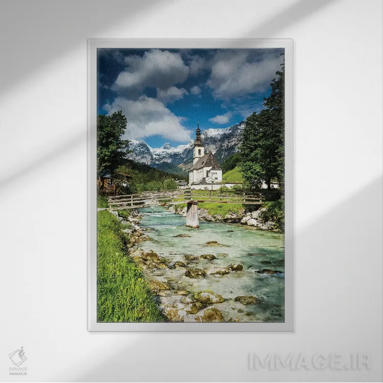 تابلو دکوراتیو آلمان، آلپ، باواریا، رامزاو در نزدیکی برشتس گادن اثر میکولاج گوسپودرک - نمای قابدار سفید