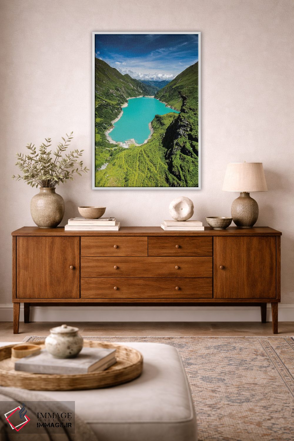 تابلو دکوراتیو اتریش، آلپ، کاپرون، دریاچه سد موسربودن اثر میکولاج گوسپودرک - D4W