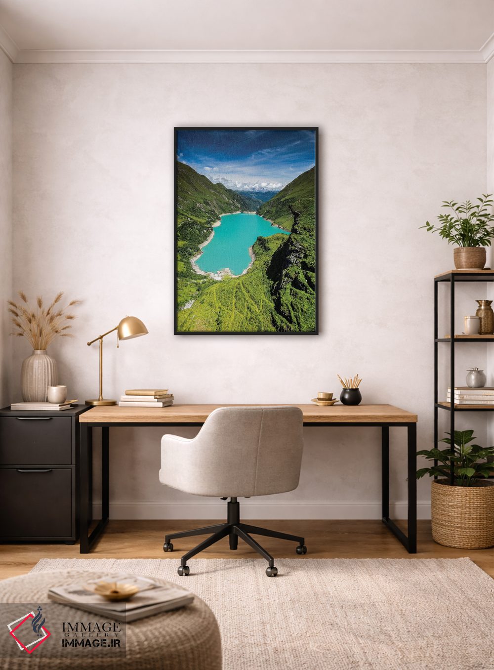 تابلو دکوراتیو اتریش، آلپ، کاپرون، دریاچه سد موسربودن اثر میکولاج گوسپودرک - D5B