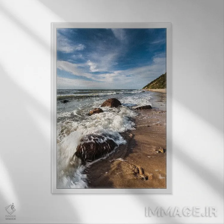 تابلو دکوراتیو لهستان، دریای بالتیک XVII اثر میکولاج گوسپودرک - نمای قابدار سفید