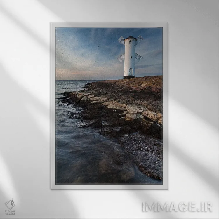 تابلو دکوراتیو لهستان، دریای بالتیک، سوینواوی چه اثر میکولاج گوسپودرک - نمای قابدار سفید