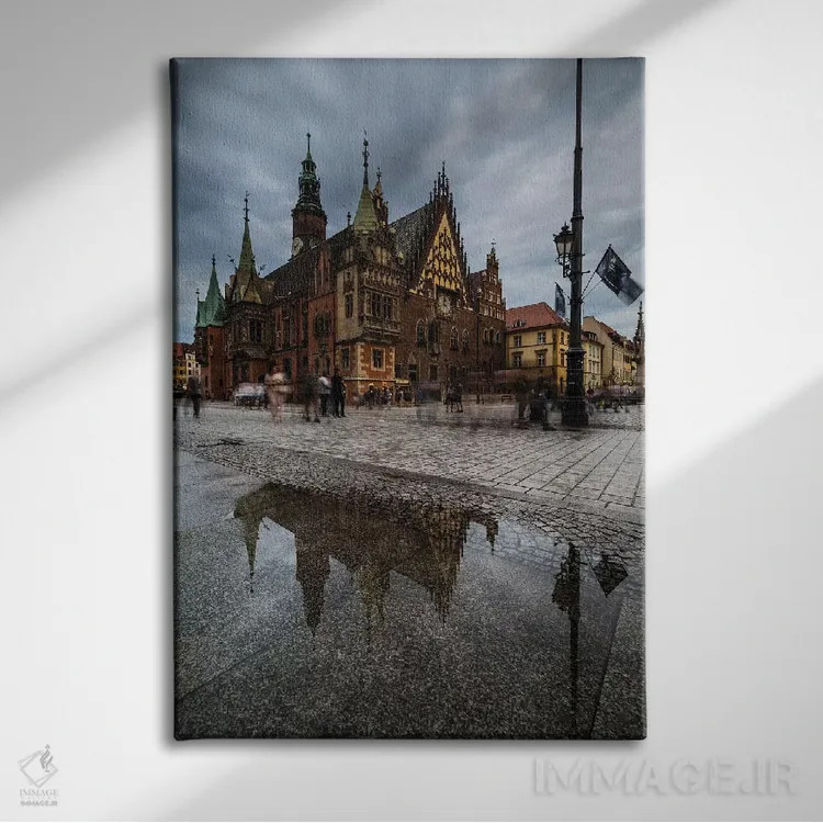 تابلو دکوراتیو لهستان، وروتسواف، میدان اصلی I اثر میکولاج گوسپودرک - نمای روبهرو روی دیوار