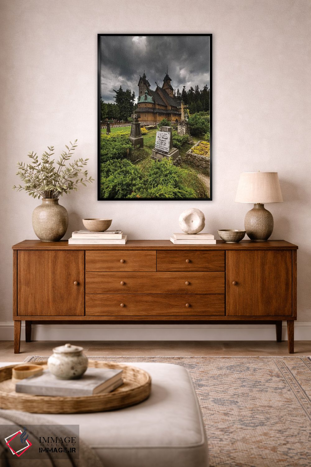 تابلو دکوراتیو لهستان، کارپاچ، کلیسای چوبی وانگ اثر میکولاج گوسپودرک - D4B