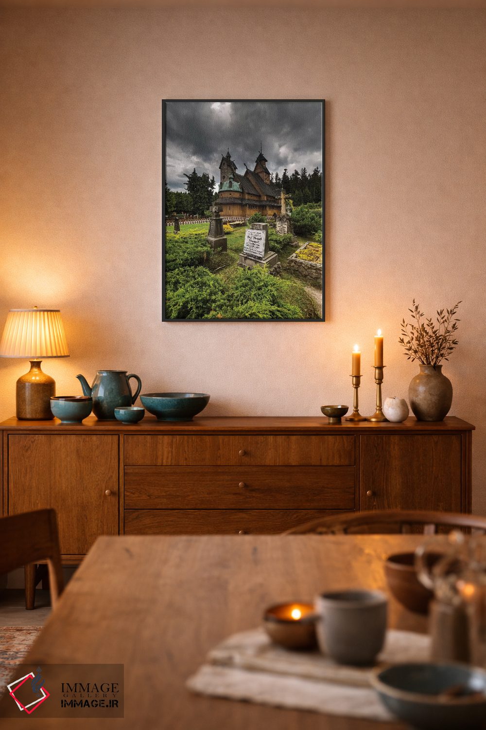 تابلو دکوراتیو لهستان، کارپاچ، کلیسای چوبی وانگ اثر میکولاج گوسپودرک - D6B