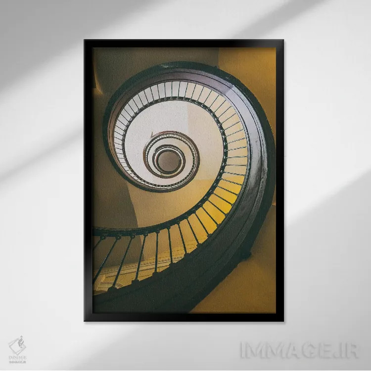 تابلو دکوراتیو پله ها اثر میکولاج گوسپودرک - نمای قابدار مشکی