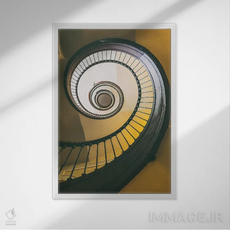 تابلو دکوراتیو پله ها اثر میکولاج گوسپودرک - نمای قابدار سفید