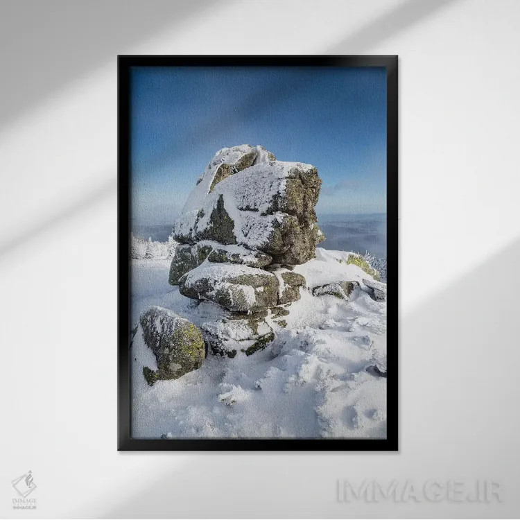 تابلو دکوراتیو کوه های غول آسا، صخره ها، لهستان اثر میکولاج گوسپودرک - نمای قابدار مشکی