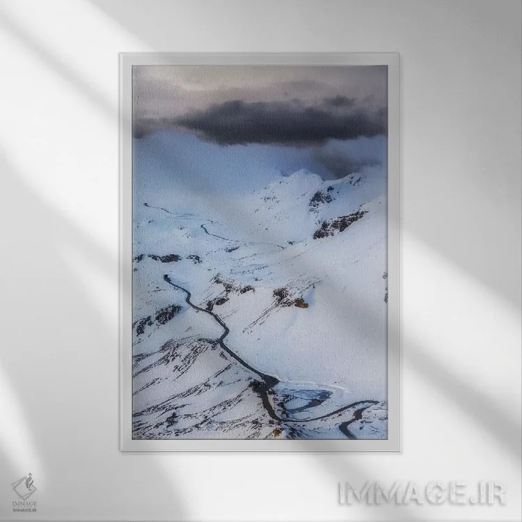 تابلو دکوراتیو جاده مرتفع گروس گلوکنر، زمستان، اتریش اثر میکولاج گوسپودرک - نمای قابدار سفید