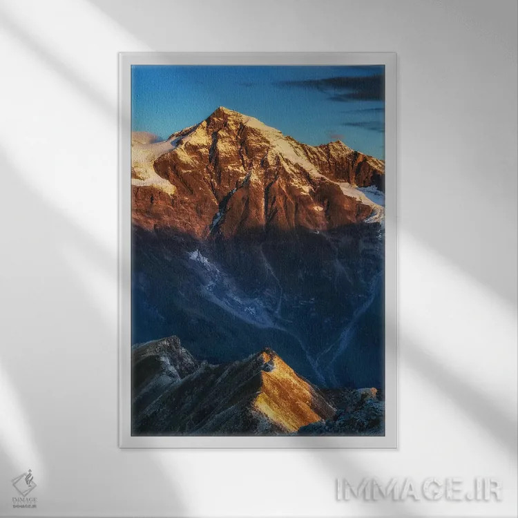 تابلو دکوراتیو طلوع خورشید، آلپ، اتریش اثر میکولاج گوسپودرک - نمای قابدار سفید