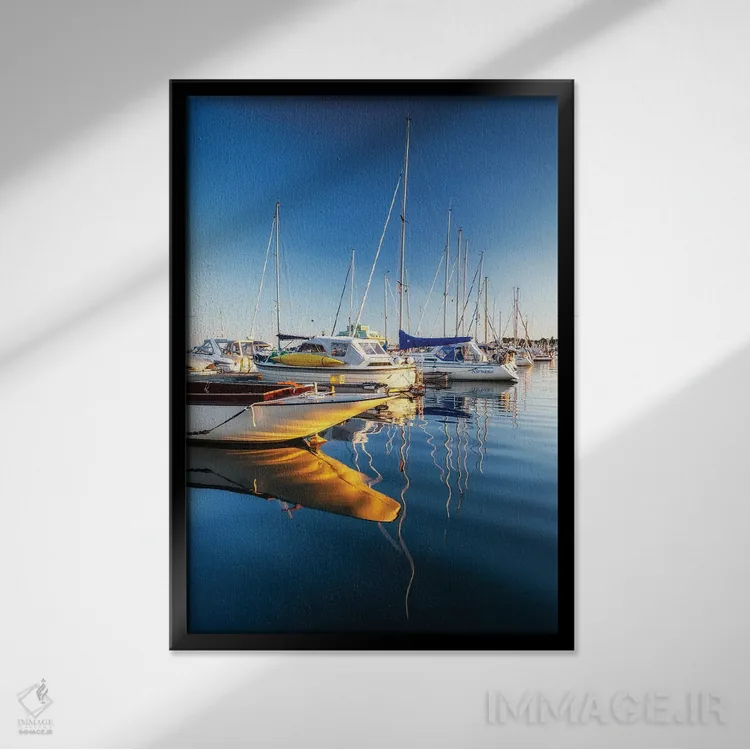 تابلو دکوراتیو Norway,بندر قایق های تفریحی در اسلو، نروژ اثر میکولاج گوسپودرک - نمای قابدار مشکی