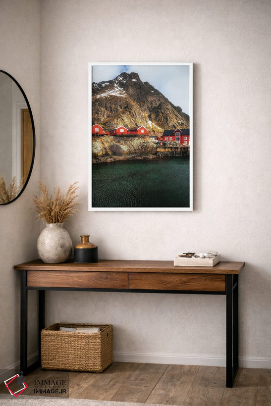 تابلو دکوراتیو Lofoten In Norway,کلبه های ماهیگیران، لوفوتن در نروژ اثر میکولاج گوسپودرک - D2W