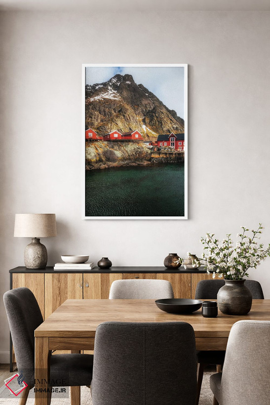 تابلو دکوراتیو Lofoten In Norway,کلبه های ماهیگیران، لوفوتن در نروژ اثر میکولاج گوسپودرک - D3W