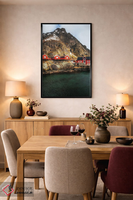 تابلو دکوراتیو Lofoten In Norway,کلبه های ماهیگیران، لوفوتن در نروژ اثر میکولاج گوسپودرک - D5B