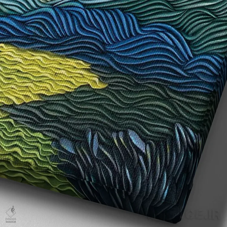 تابلو دکوراتیو شفق نیمه شب اثر آلیسا لاریوشکینا - نمای نزدیک بافت بوم