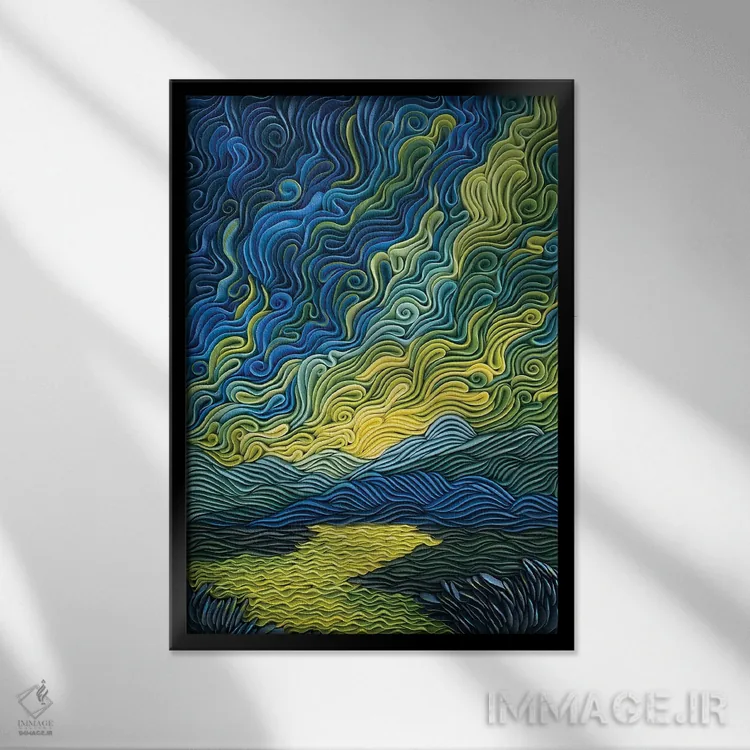 تابلو دکوراتیو شفق نیمه شب اثر آلیسا لاریوشکینا - نمای قابدار مشکی