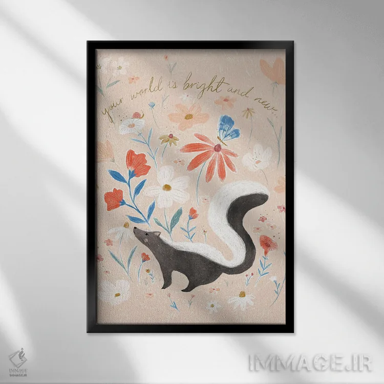 تابلو دکوراتیو کارت روشن و نو اثر جیل لابینیک - نمای قابدار مشکی