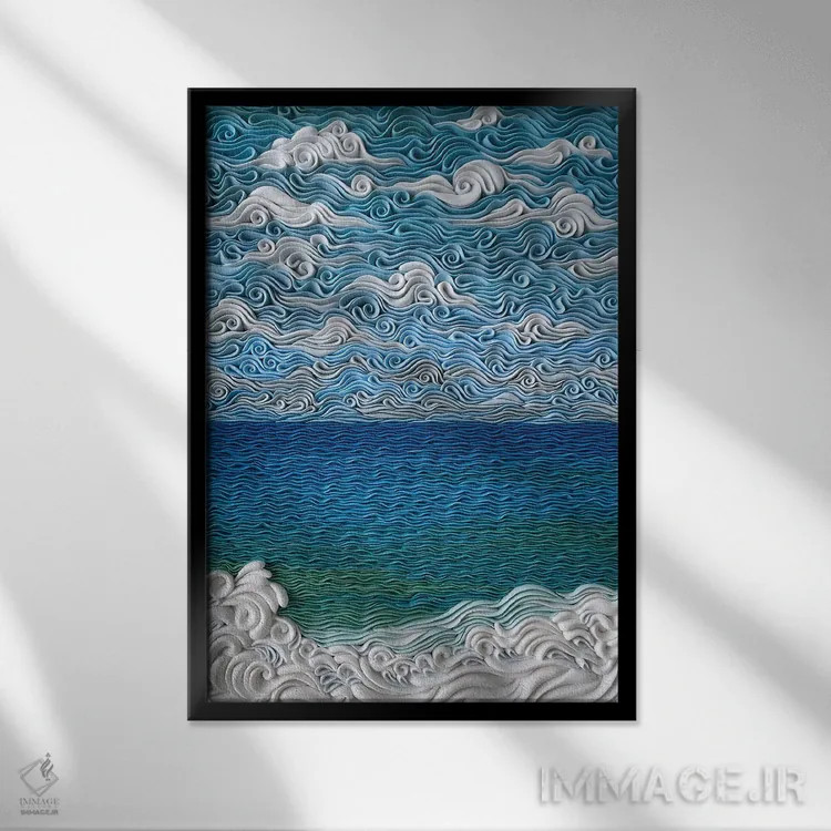 تابلو دکوراتیو دریای ایونی اثر آلیسا لاریوشکینا - نمای قابدار مشکی