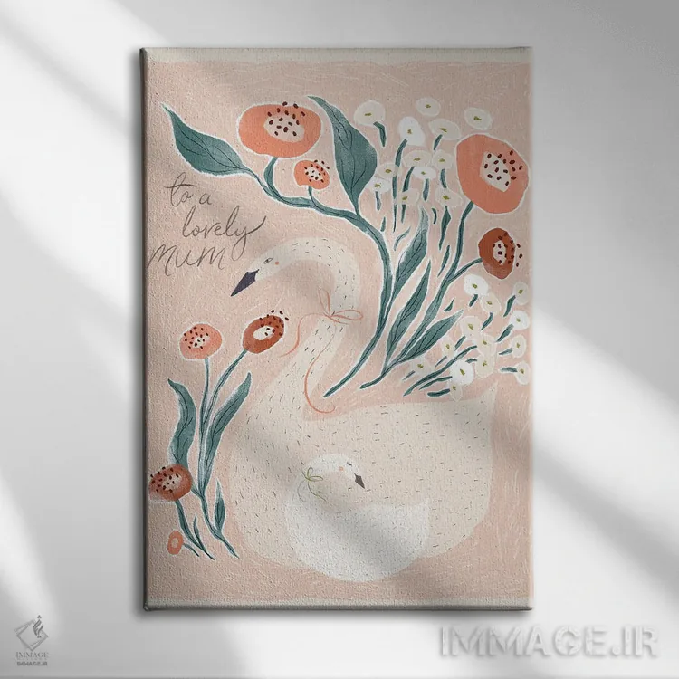 تابلو دکوراتیو کارت قو اثر جیل لابینیک - نمای روبهرو روی دیوار