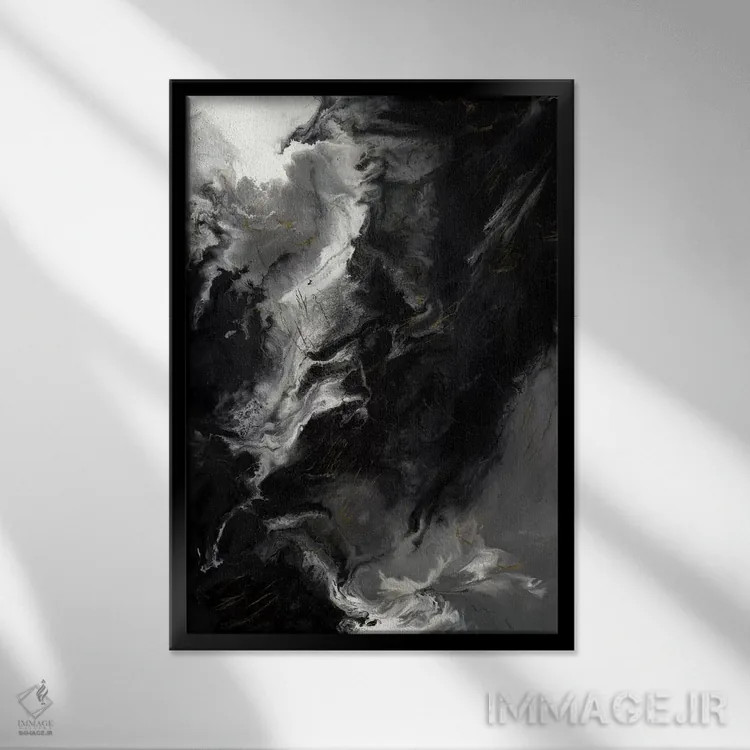 تابلو انتزاعی تغییرات اثر کوری لاول - نمای قابدار مشکی