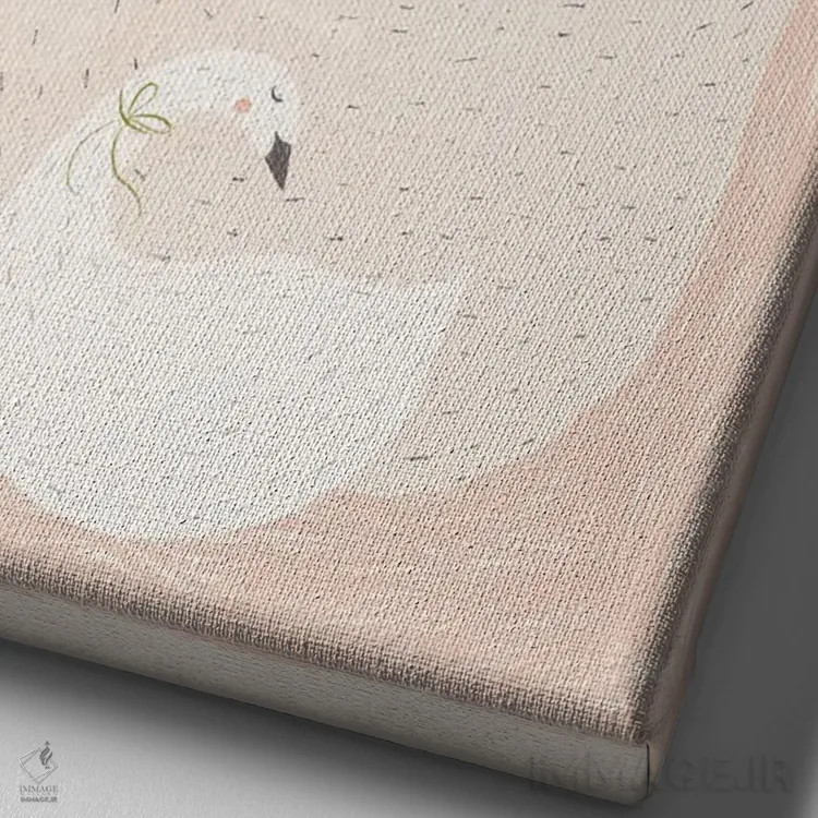 تابلو دکوراتیو کارت قو اثر جیل لابینیک - نمای نزدیک بافت بوم