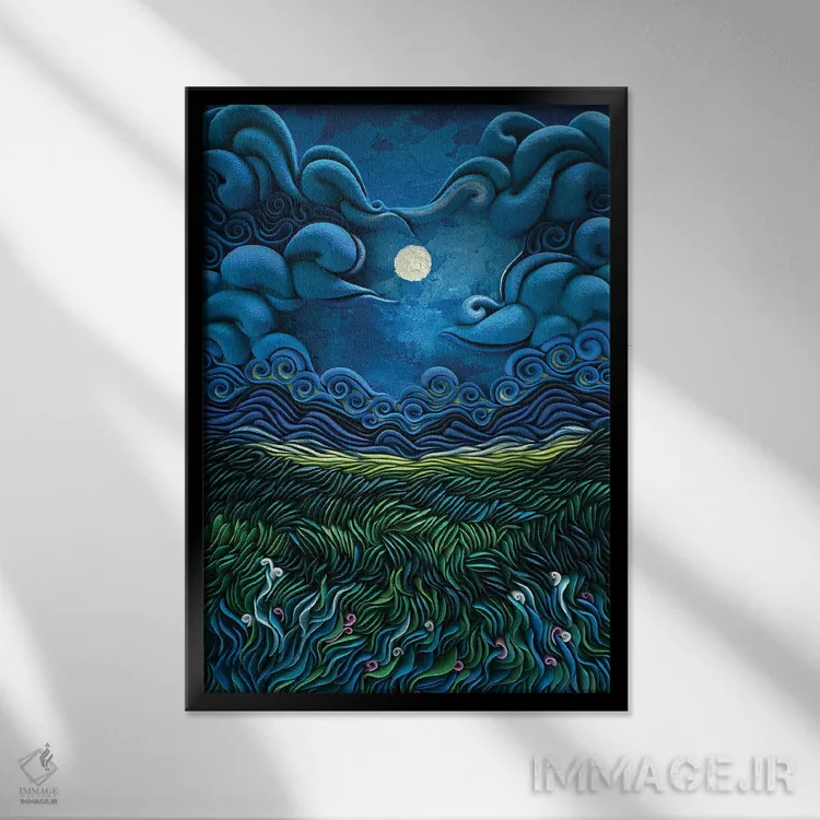 تابلو دکوراتیو شب افسانه ای اثر آلیسا لاریوشکینا - نمای قابدار مشکی