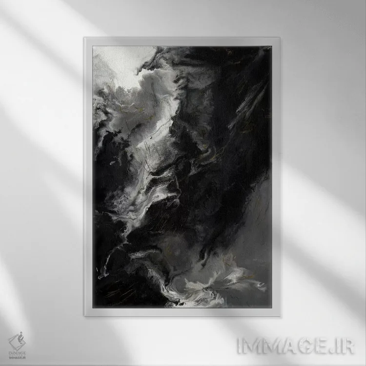 تابلو انتزاعی تغییرات اثر کوری لاول - نمای قابدار سفید