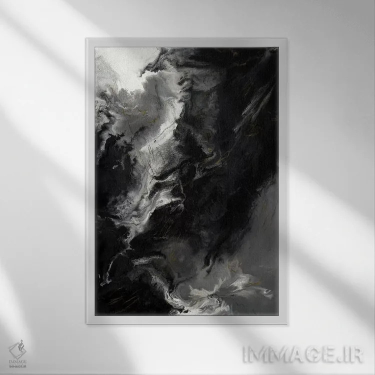 تابلو انتزاعی تغییرات اثر کوری لاول - نمای قابدار سفید