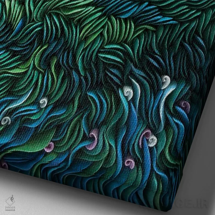 تابلو دکوراتیو شب افسانه ای اثر آلیسا لاریوشکینا - نمای نزدیک بافت بوم