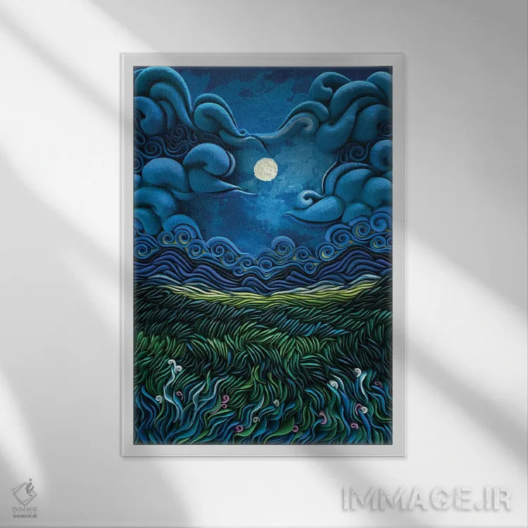 تابلو دکوراتیو شب افسانه ای اثر آلیسا لاریوشکینا - نمای قابدار سفید