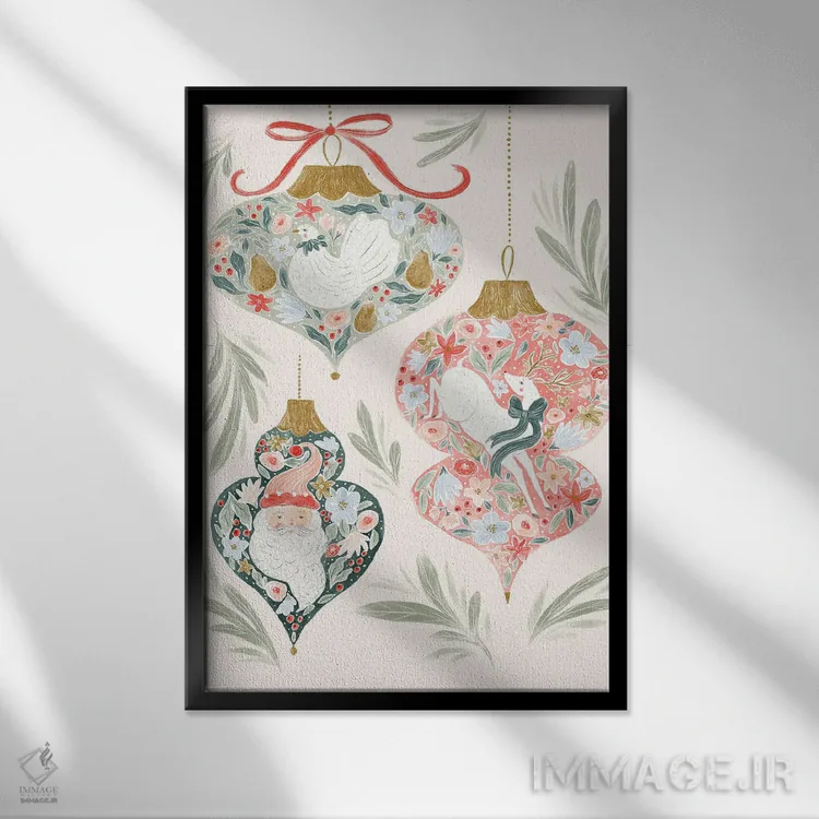 تابلو دکوراتیو تزئینات رنگارنگ اثر جیل لابینیک - نمای قابدار مشکی