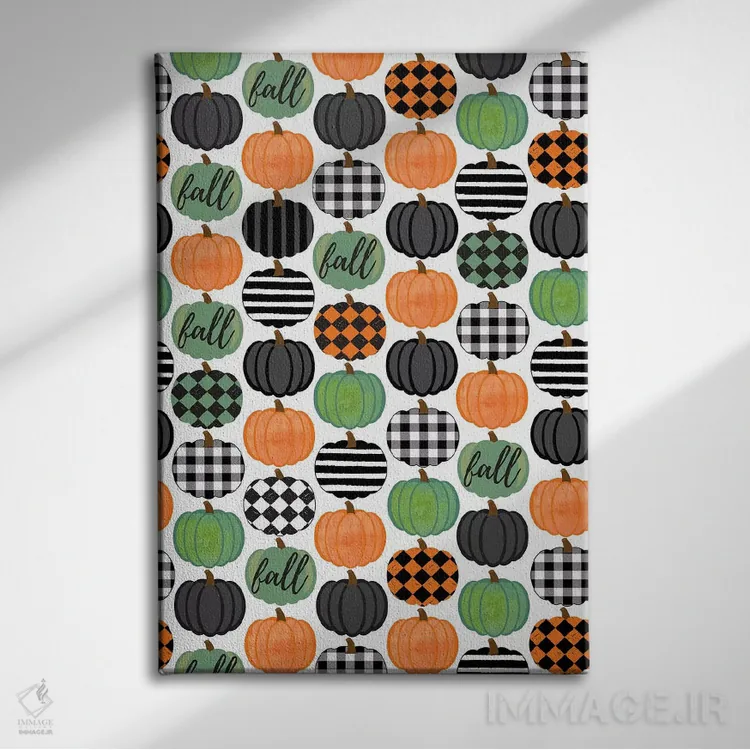 تابلو انتزاعی گردآوری برداشت پاییزی III اثر لیندا برتل - نمای روبهرو روی دیوار