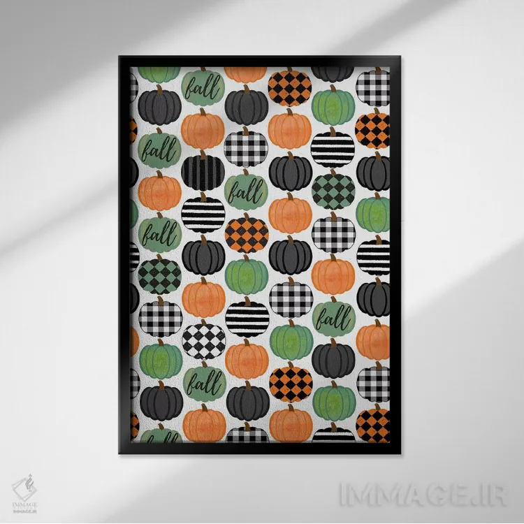 تابلو انتزاعی گردآوری برداشت پاییزی III اثر لیندا برتل - نمای قابدار مشکی