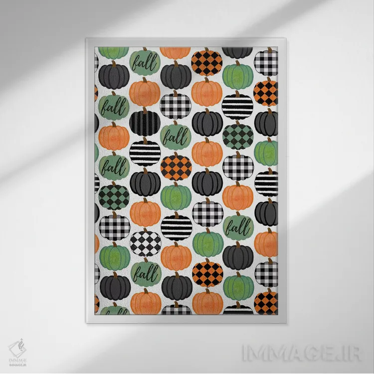 تابلو انتزاعی گردآوری برداشت پاییزی III اثر لیندا برتل - نمای قابدار سفید