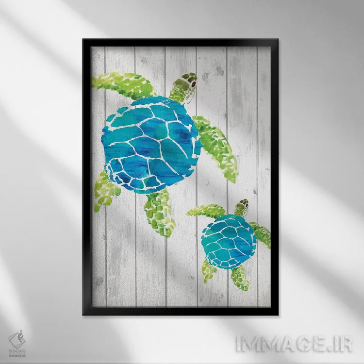 تابلو دکوراتیو ساحل شیشه دریایی III اثر لیندا برتل - نمای قابدار مشکی