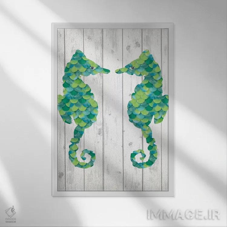 تابلو دکوراتیو ساحل شیشه دریایی II اثر لیندا برتل - نمای قابدار سفید