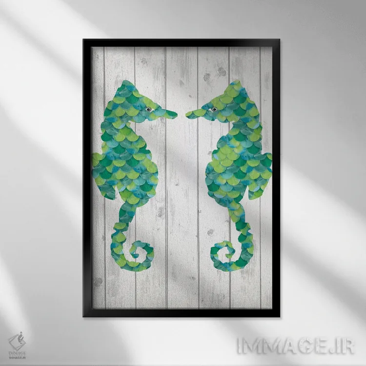 تابلو دکوراتیو ساحل شیشه دریایی II اثر لیندا برتل - نمای قابدار مشکی