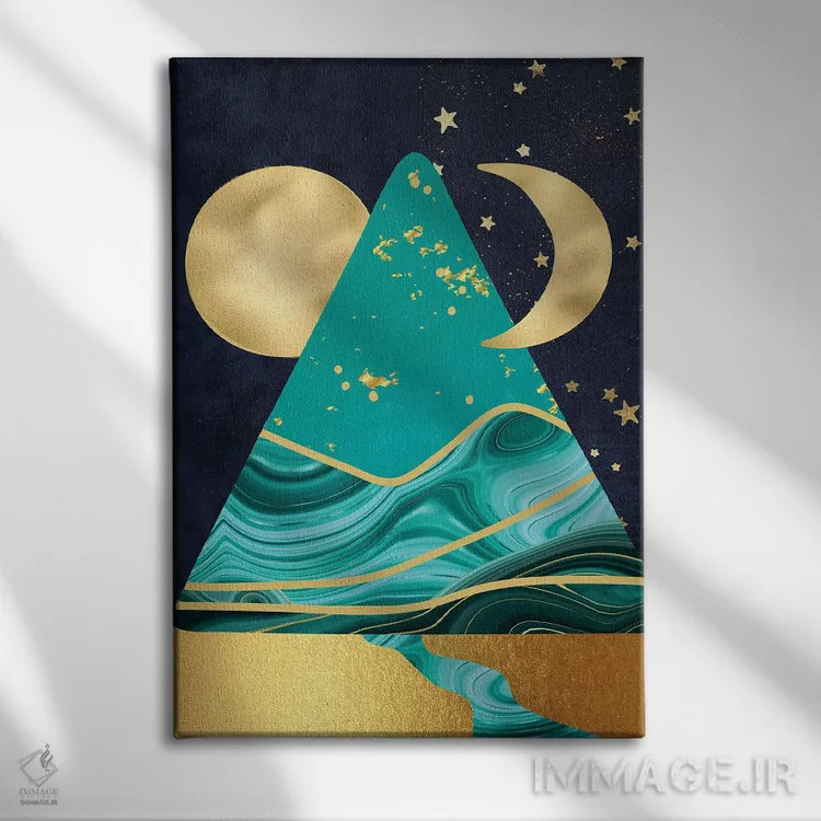 تابلو دکوراتیو اهرام آسمانی اثر لیندا برتل - نمای روبهرو روی دیوار